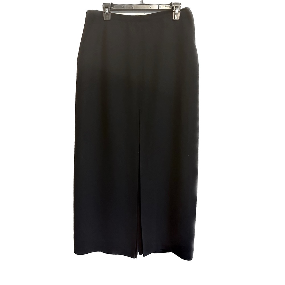 Sport Collection Vintage MIDI length Skirt Dramatic Front Slit size 14 Black EUC